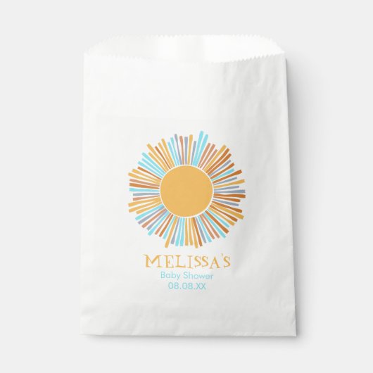 Retro boho zon hier komt de zon dank u bedankzakje (Voorkant)