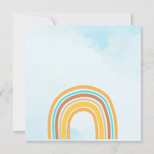 Retro boho zonneschijn, hier komt de zoon, regenbo kaart (Achterkant)