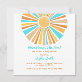 Retro boho zonneschijn, hier komt de zoon, regenbo kaart (Voorkant)