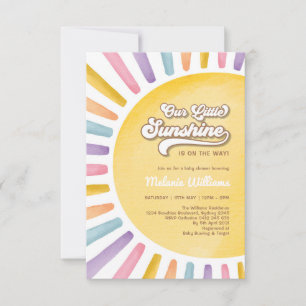 Retro Boho Zonneschijn Meisje Baby Shower Kaart