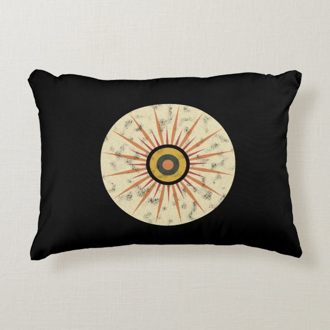 Retro Boho Zonneuitbarsting Design Accent Kussen (Voorkant)