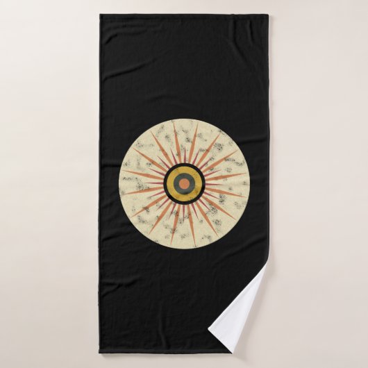 Retro Boho Zonneuitbarsting Design Bad Handdoek (Badhanddoek)