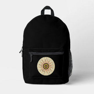 Retro Boho Zonneuitbarsting Design Bedrukte Rugzak