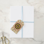 Retro Boho Zonneuitbarsting Design Cadeaulabel (Met Touw)