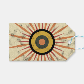 Retro Boho Zonneuitbarsting Design Cadeaulabel