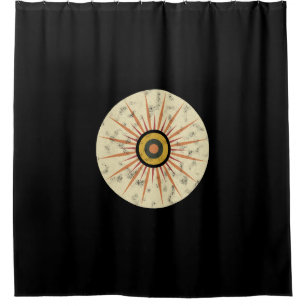 Retro Boho Zonneuitbarsting Design Douchegordijn