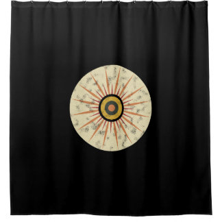 Retro Boho Zonneuitbarsting Design Douchegordijn