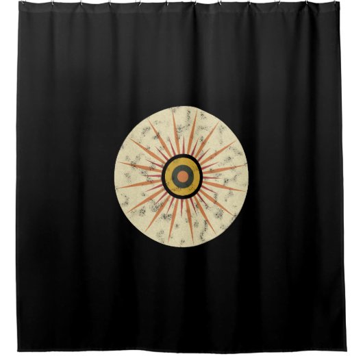 Retro Boho Zonneuitbarsting Design Douchegordijn (Voorkant)