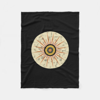 Retro Boho Zonneuitbarsting Design Fleece Deken
