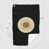 Retro Boho Zonneuitbarsting Design Golfhanddoek (Insitu)