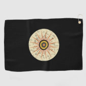 Retro Boho Zonneuitbarsting Design Golfhanddoek (Horizontaal)