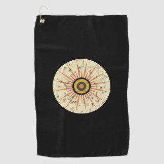 Retro Boho Zonneuitbarsting Design Golfhanddoek