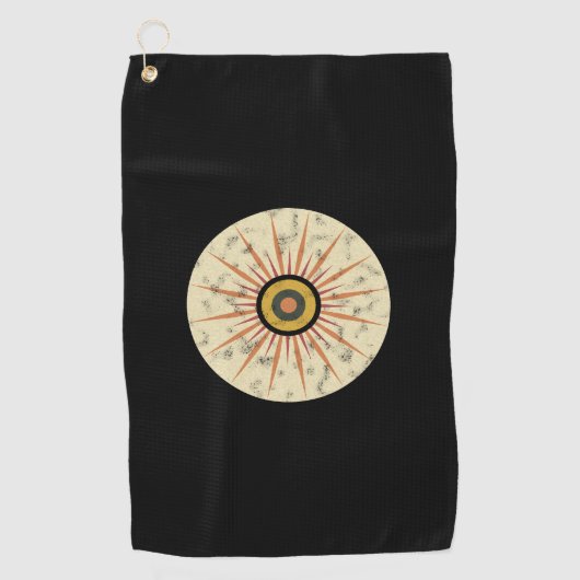 Retro Boho Zonneuitbarsting Design Golfhanddoek (Voorkant)