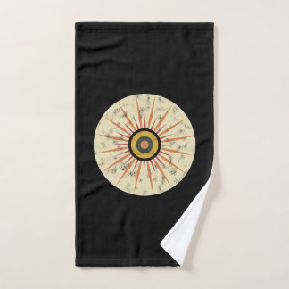 Retro Boho Zonneuitbarsting Design Handdoek