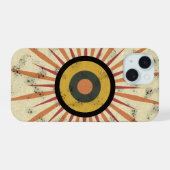Retro Boho Zonneuitbarsting Design iPhone 15 Case (Achterkant horizontaal)
