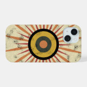 Retro Boho Zonneuitbarsting Design iPhone 15 Case (Achterkant horizontaal)