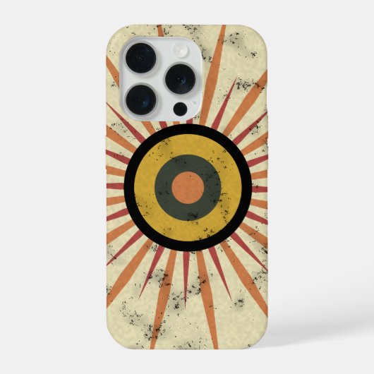 Retro Boho Zonneuitbarsting Design iPhone Hoesje (Achterkant)