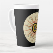 Retro Boho Zonneuitbarsting Design Latte Mok (Linkerhoek)