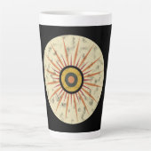 Retro Boho Zonneuitbarsting Design Latte Mok (Voorkant)