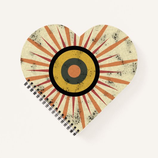 Retro Boho Zonneuitbarsting Design Notitieboek (Voorkant)
