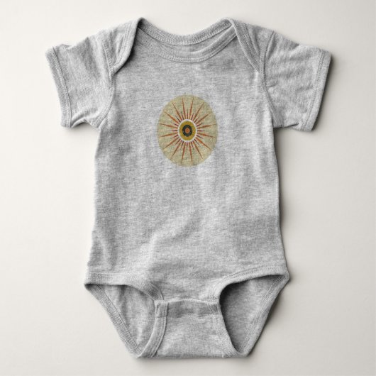 Retro Boho Zonneuitbarsting Design Romper (Voorkant)