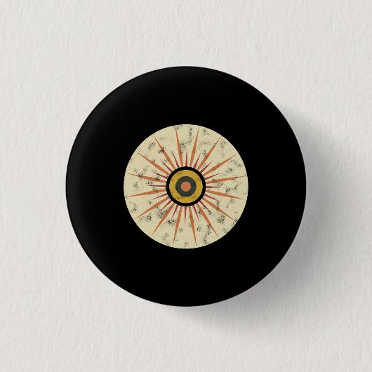 Retro Boho Zonneuitbarsting Design Ronde Button 3,2 Cm (Voorkant)