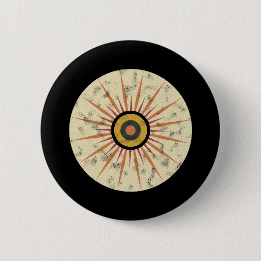 Retro Boho Zonneuitbarsting Design Ronde Button 5,7 Cm (Voorkant)