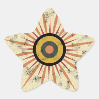 Retro Boho Zonneuitbarsting Design Ster Sticker