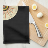 Retro Boho Zonneuitbarsting Design Theedoek (Quarter Fold)