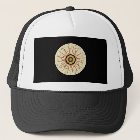 Retro Boho Zonneuitbarsting Design Trucker Pet (Voorkant)