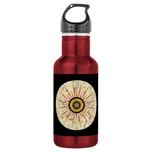 Retro Boho Zonneuitbarsting Design Waterfles (Voorkant)
