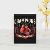 Retro bokshandschoenen liefde geschenken voor Boxe Kaart (Gele Bloem)