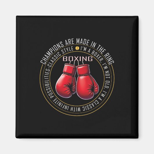 Retro bokshandschoenen liefde geschenken voor Boxe Magneet (Voorkant)