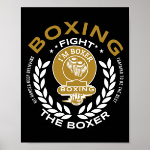 Retro bokshandschoenen liefde geschenken voor Boxe Poster