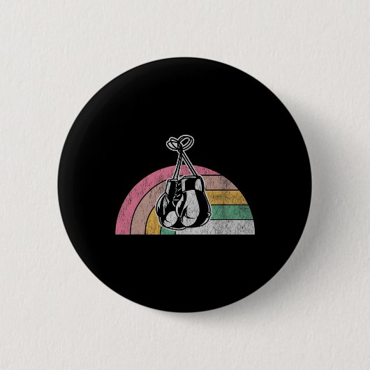 Retro bokshandschoenen Rainbow Vibes Ronde Button 5,7 Cm (Voorkant)