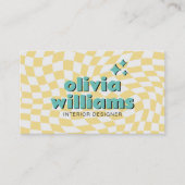 Retro Bold 70s Boho Groovy Checkered Funky Unique Visitekaartje (Voorkant)