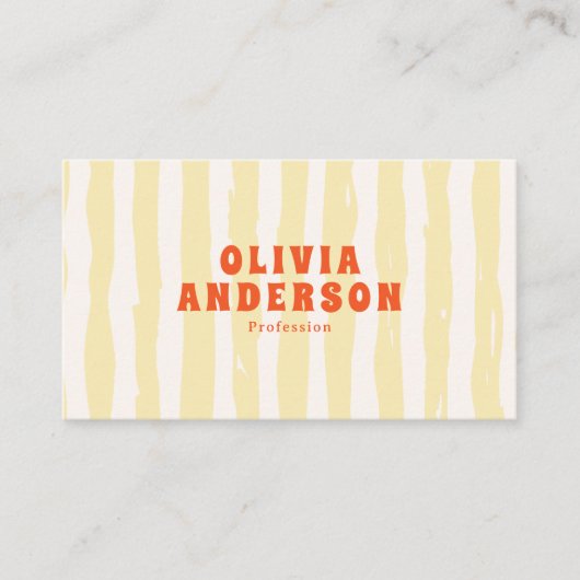 Retro Bold 70's Boho Groovy Funky Unieke QR-code Visitekaartje (Voorkant)