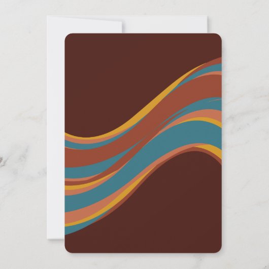 Retro Bold 70's Rainbow Swirl Casual bruiloft Kaart (Achterkant)