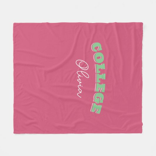 Retro Bold Aangepaste College Naam Deken (Voorkant (Horizontaal))