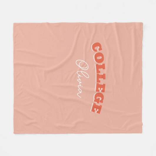 Retro Bold Aangepaste College Naam Deken (Voorkant (Horizontaal))