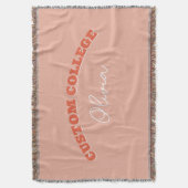 Retro Bold Aangepaste College Naam Deken (Voorkant Verticaal)