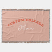 Retro Bold Aangepaste College Naam Deken (Voorkant)