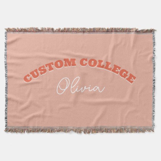 Retro Bold Aangepaste College Naam Deken (Voorkant)