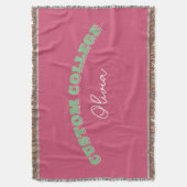 Retro Bold Aangepaste College Naam Deken (Voorkant Verticaal)