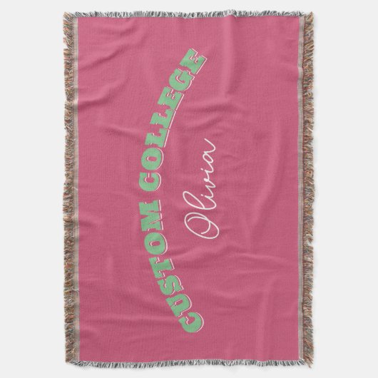 Retro Bold Aangepaste College Naam Deken (Voorkant Verticaal)