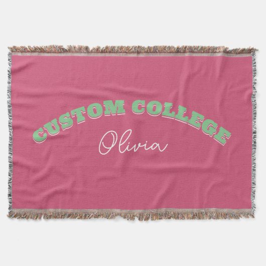 Retro Bold Aangepaste College Naam Deken (Voorkant)