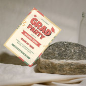 Retro Bold Afstudeerder Uitnodiging