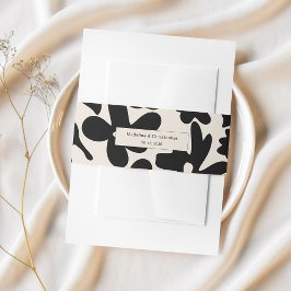 Retro Bold Bloemen Huwelijksuitnodiging Belly Band Uitnodigingen Wikkel