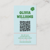 Retro Bold Boho QR-code Groovy Bloemig Trendy Visitekaartje (Achterkant)