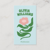 Retro Bold Boho QR Code Groovy Floral Trendy Visitekaartje (Voorkant)